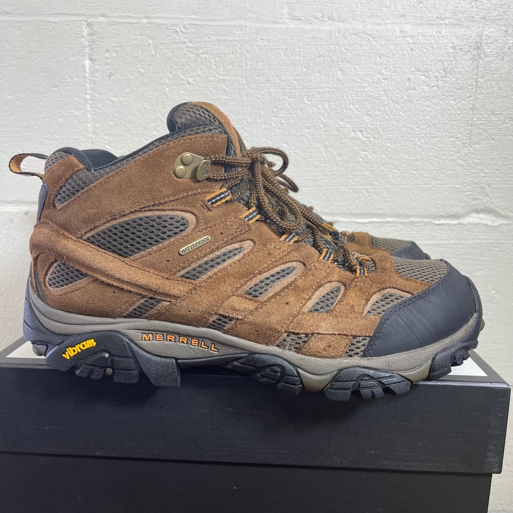 Merrell Moab 2 Earth J06051W Mid Brown Suede Waterproof Hiking Boots Men's 13